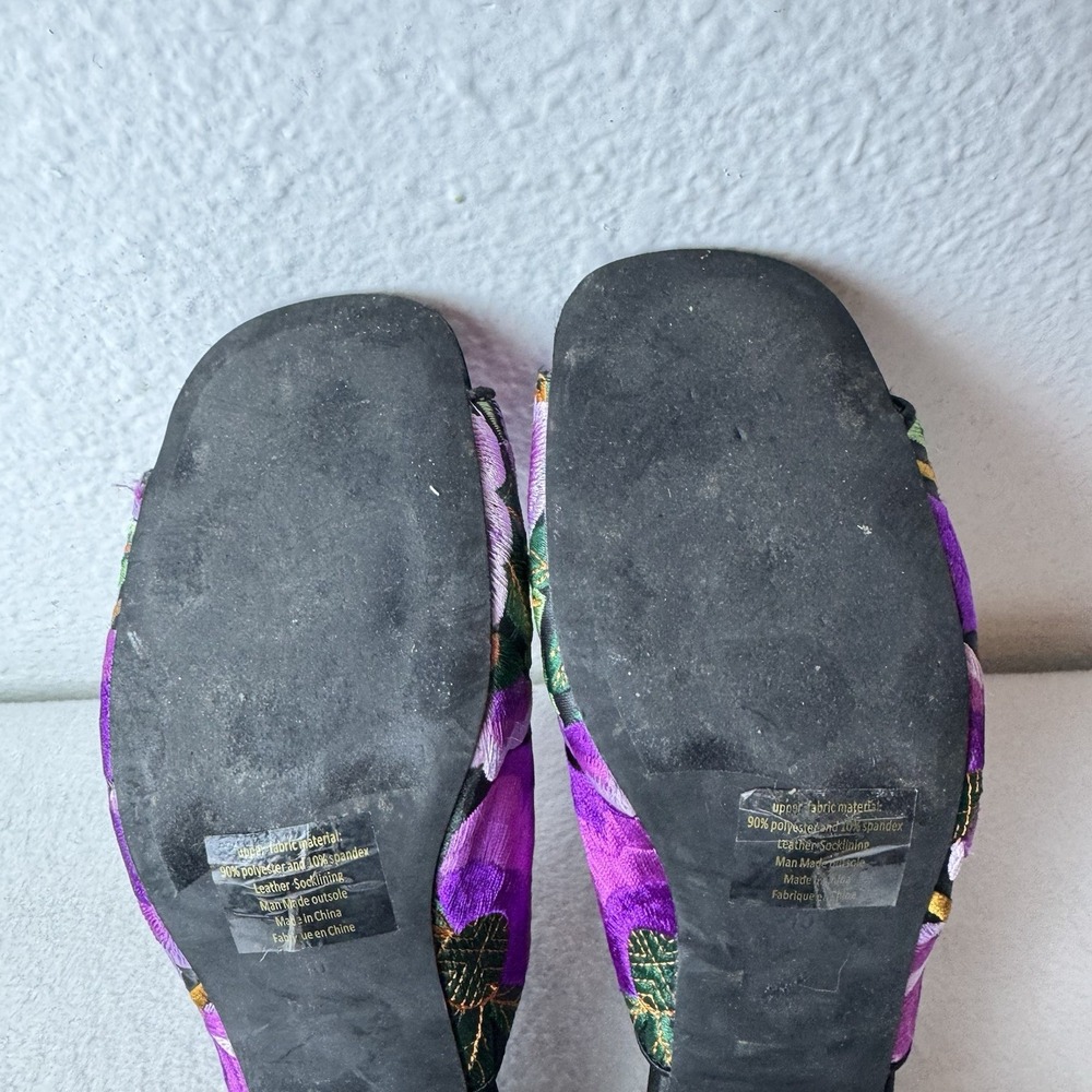 Jeffrey Campbell Floral Bird Embroidered Mules Heels Women's 10 Boho Purple - Picture 9 of 14